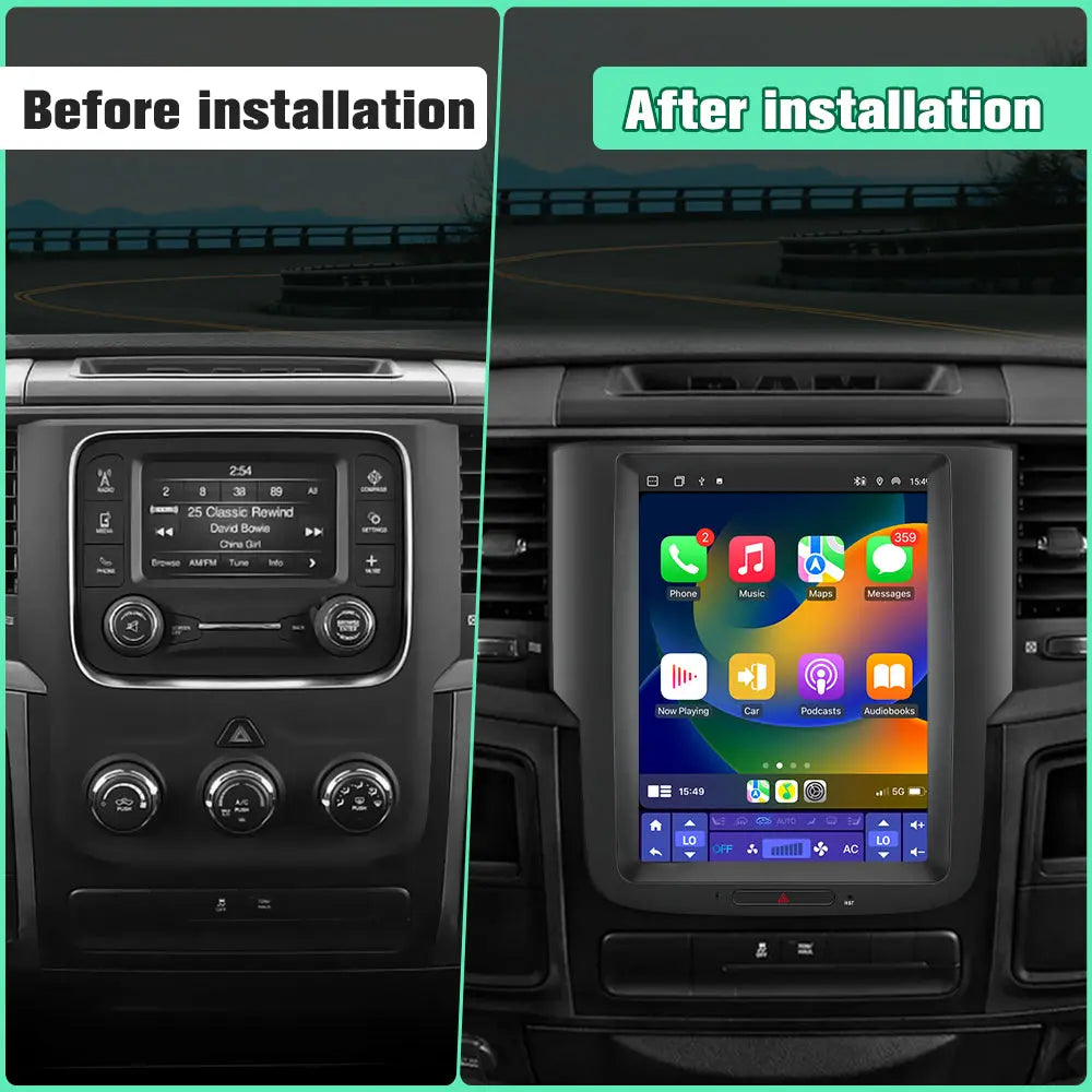 AWESAFE Android 13 Car Radio Stereo for Dodge Ram 2013-2018 with Built-in Wireless Apple CarPlay & Android Auto AWESAFE