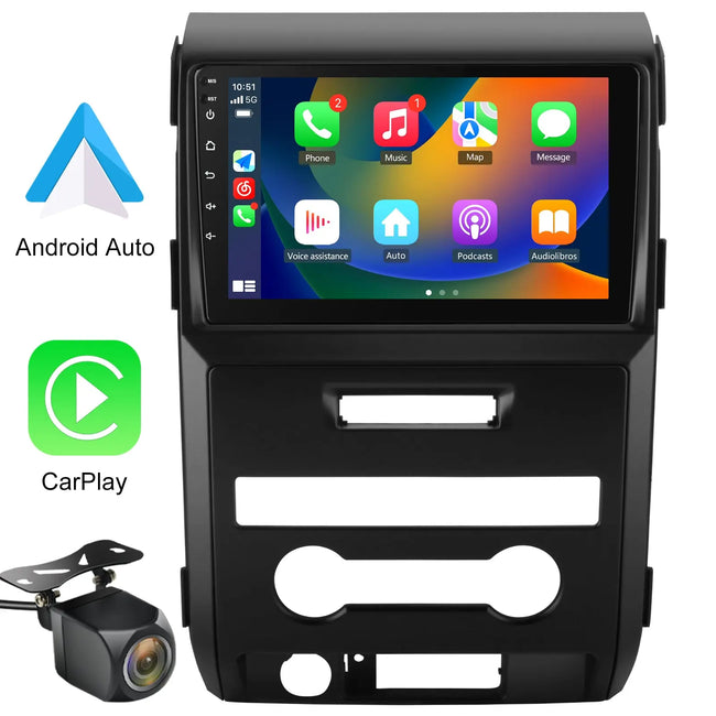 AWESAFE Android 13 Car Radio Stereo for Ford F150 2009-2012(Low-End Version)Manual AC with Built-in Wireless Apple CarPlay & Android Auto AWESAFE