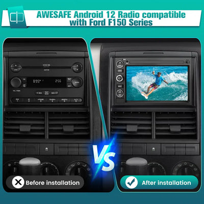 AWESAFE Android 13 Car Radio Stereo for Ford F150 F250 F350 Fusion Edge Explorer Taurus Freestar 7 inch Touch Screen with Built-in Wireless Apple CarPlay & Android Auto AWESAFE