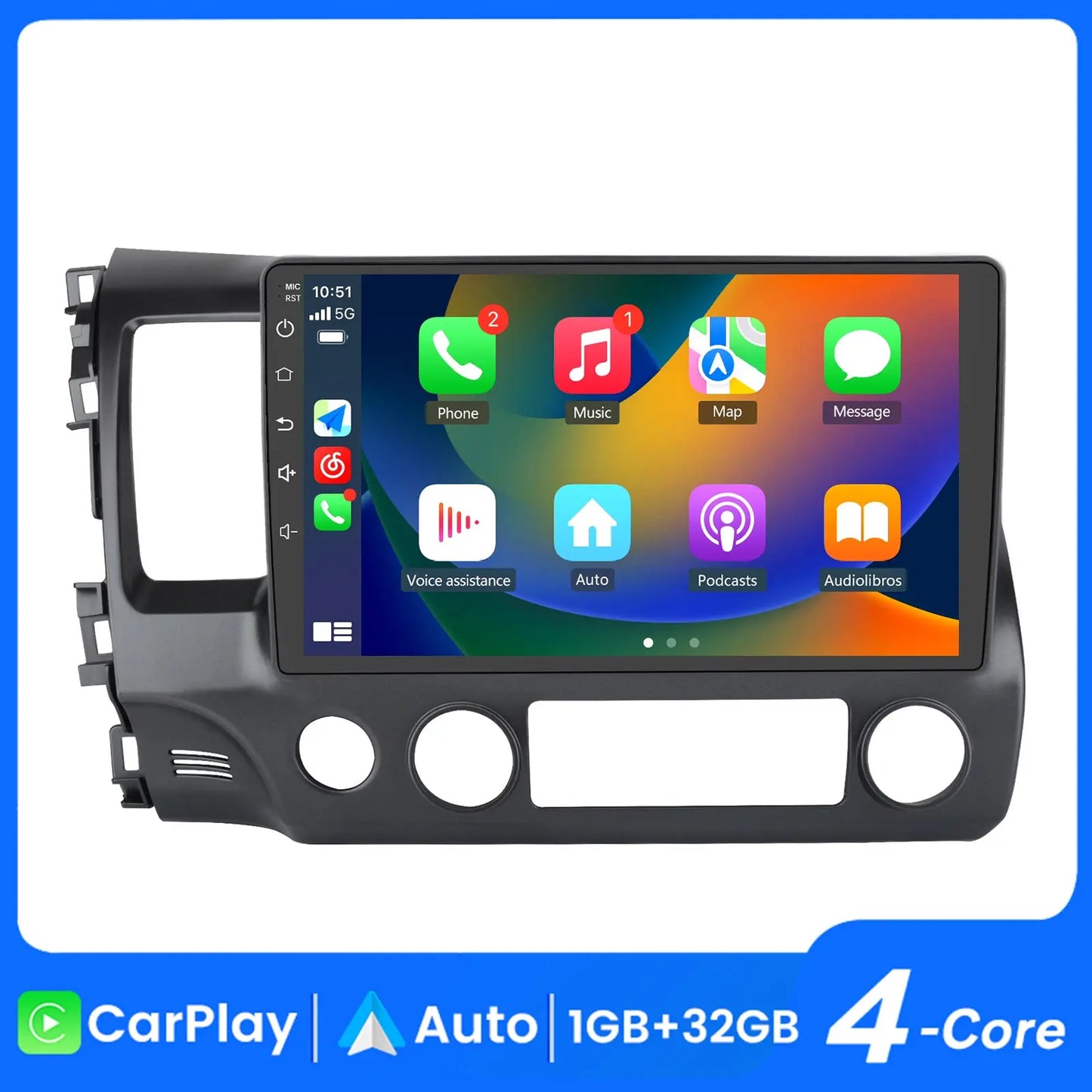 AWESAFE Android 13 Car Radio Stereo for Honda Civic 2006-2011 with Built-in Wireless Apple CarPlay & Android Auto AWESAFE