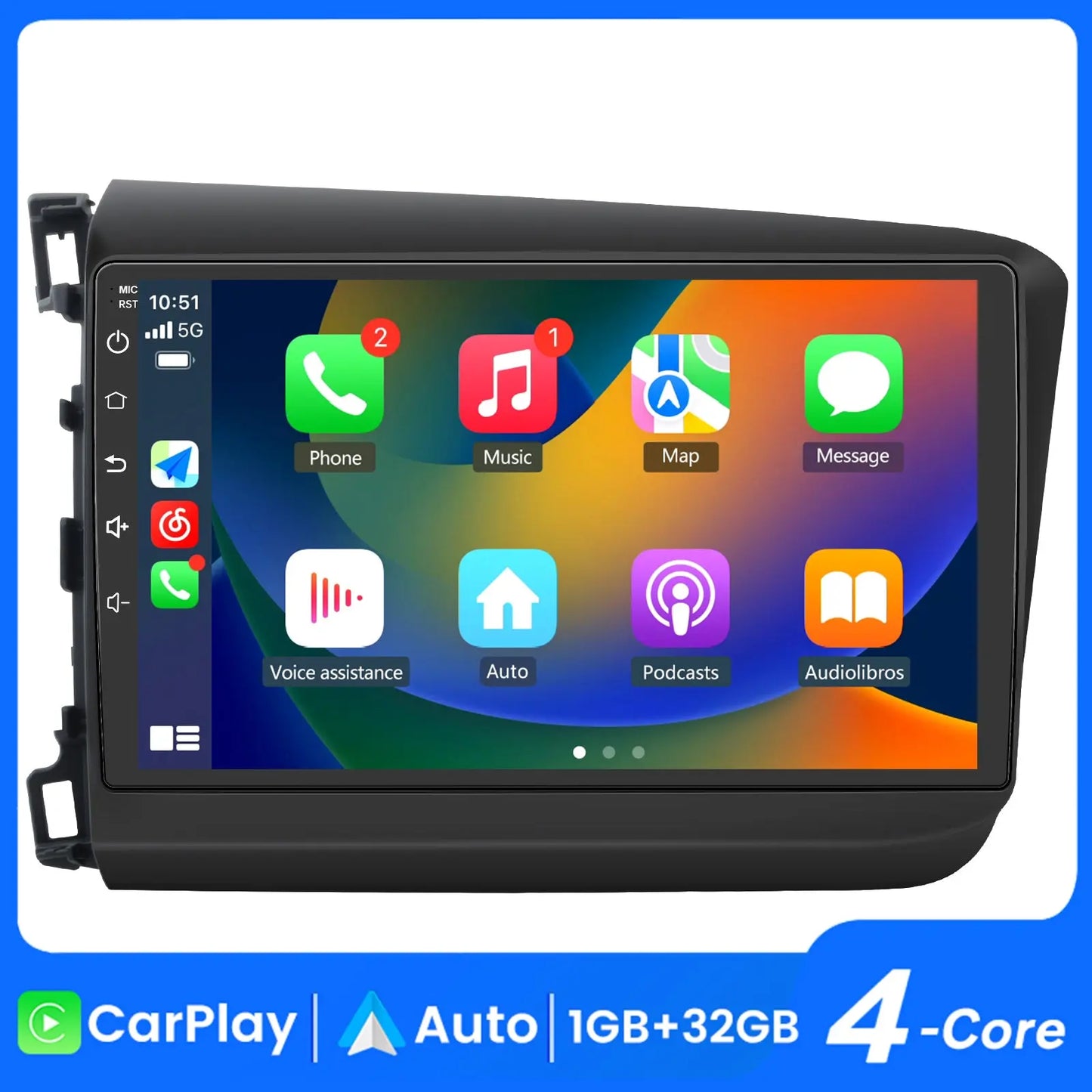 AWESAFE Android 13 Car Radio Stereo for Honda Civic 2012-2013 with Built-in Wireless Apple CarPlay & Android Auto AWESAFE