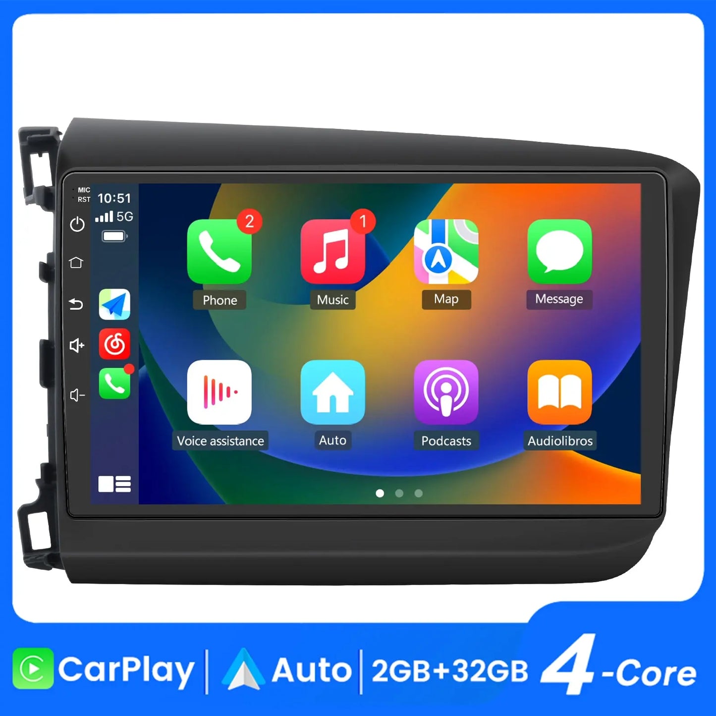 AWESAFE Android 13 Car Radio Stereo for Honda Civic 2012-2013 with Built-in Wireless Apple CarPlay & Android Auto AWESAFE