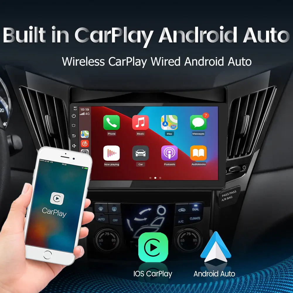 AWESAFE Android 13 Car Radio Stereo for Hyundai Sonata 2011-2015 with Built-in Wireless Apple CarPlay & Android Auto AWESAFE