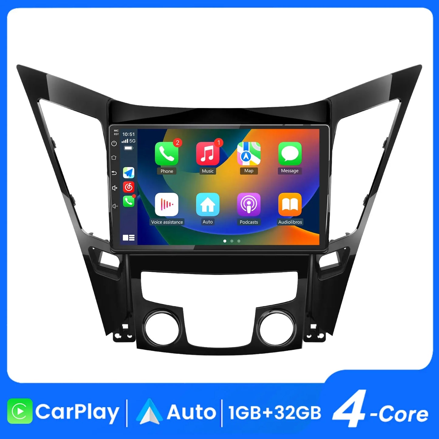 AWESAFE Android 13 Car Radio Stereo for Hyundai Sonata 2011-2015 with Built-in Wireless Apple CarPlay & Android Auto AWESAFE