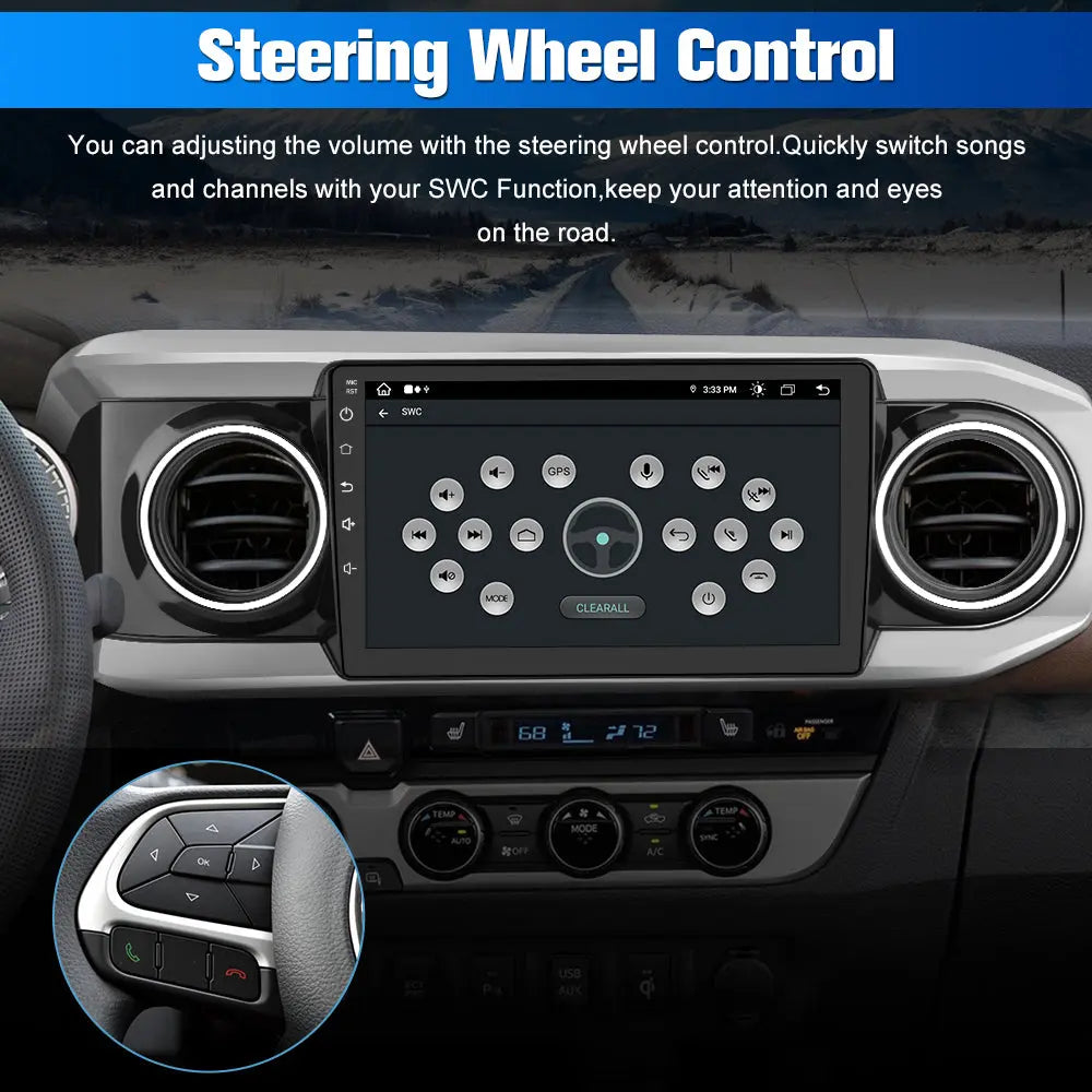 AWESAFE Android 13 Car Radio Stereo for Toyota Tacoma 2016-2021with Built-in Wireless Apple CarPlay & Android Auto AWESAFE