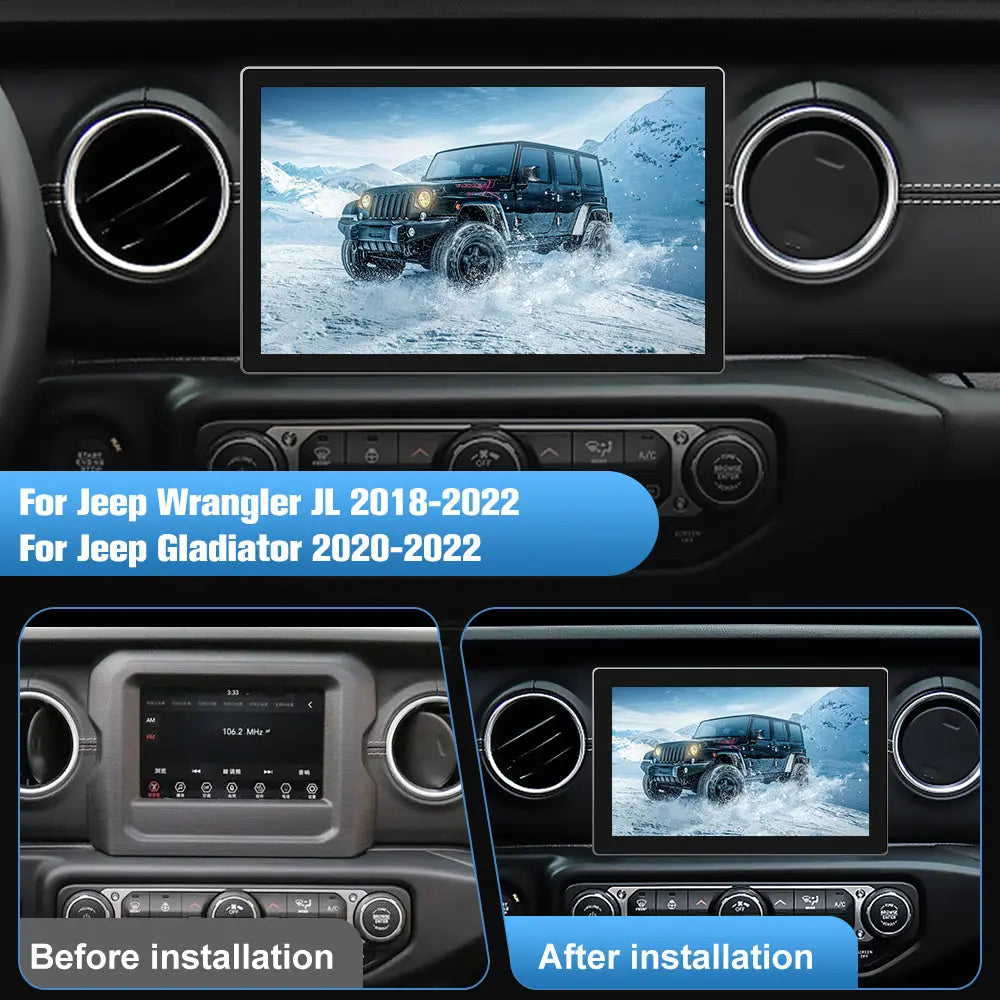 AWESAFE Android 13 Car Radio Stereo for jeep Wrangler JL 2018-2022 & jeep Gladiator 2020-2022 with Built-in Wireless Apple CarPlay & Android Auto AWESAFE