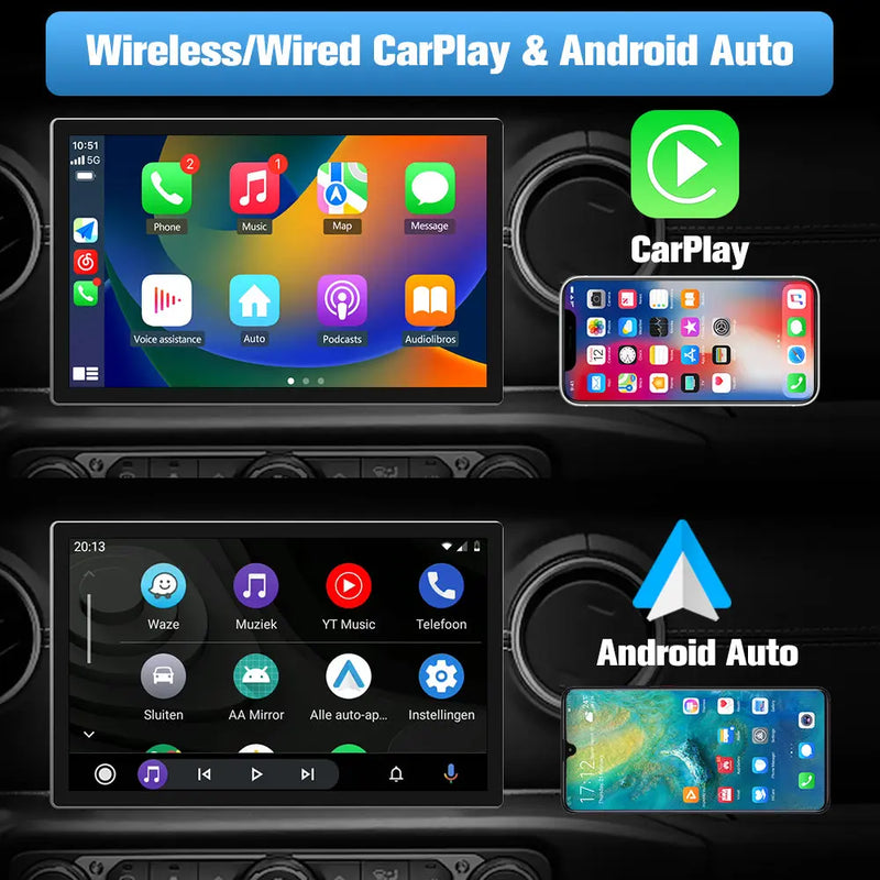 AWESAFE Android 13 Car Radio Stereo for jeep Wrangler JL 2018-2022 & jeep Gladiator 2020-2022 with Built-in Wireless Apple CarPlay & Android Auto AWESAFE