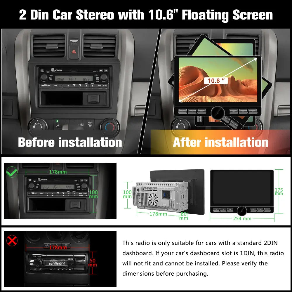 Abnar fiqihalivianページ AWESAFE Android 13 Car Radio Stereo with 10.6-Inch Double-DIN