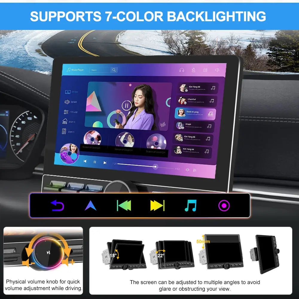 AWESAFE Android 13 Car Radio Stereo with 10.6-Inch Rotatable