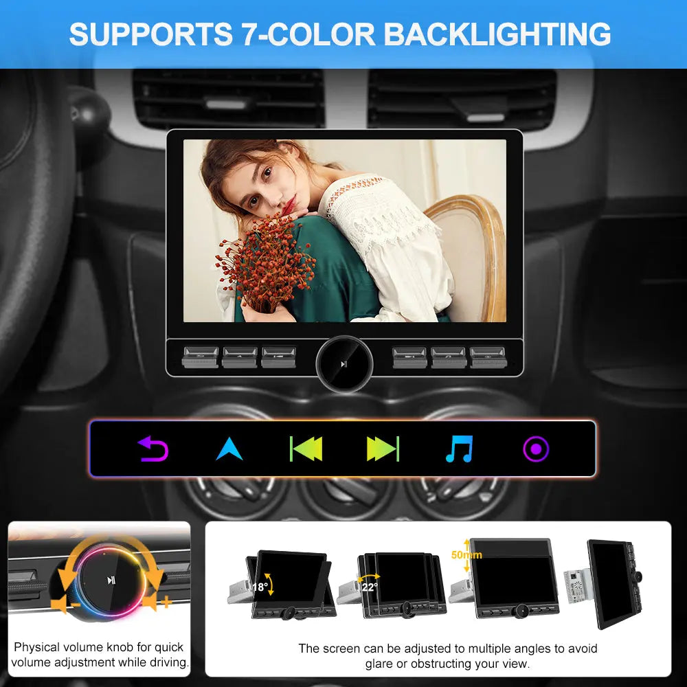 AWESAFE Android 13 Car Radio Stereo with 10.6-Inch Rotatable