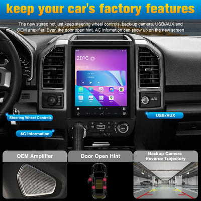 AWESAFE Android 13 Car Radio Stereo with Wireless CarPlay & Android Auto for Ford F150 - Qua 2015-2021 AWESAFE