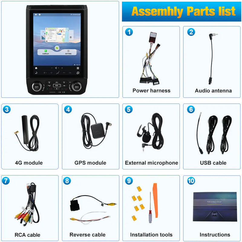 AWESAFE Android 13 Car Radio Stereo with Wireless CarPlay & Android Auto for Ford F150 - Qua 2015-2021 AWESAFE