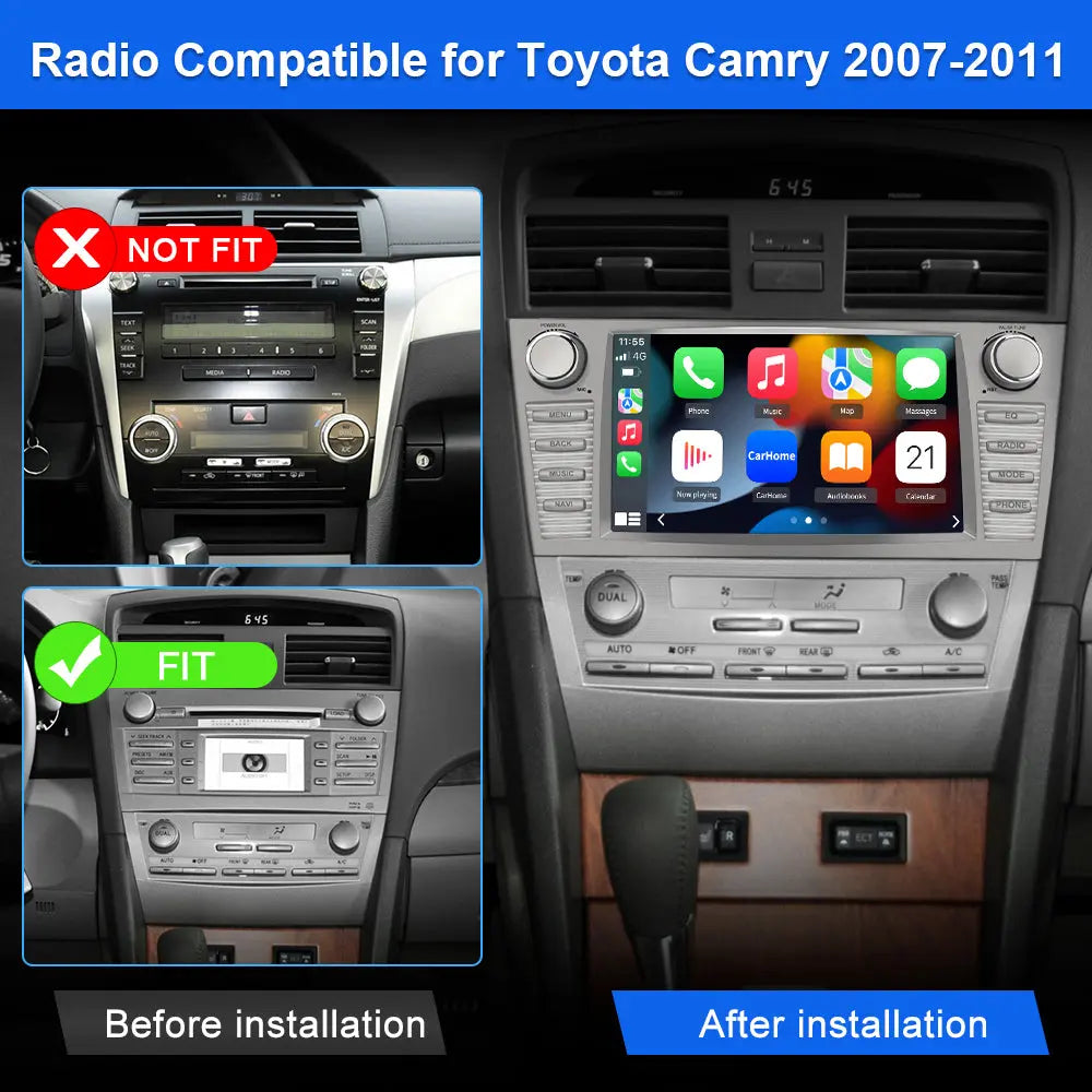AWESAFE Android 15 Car Radio Stereo with Wireless CarPlay & Android Auto for Toyota Camry 2007-2011 AWESAFE
