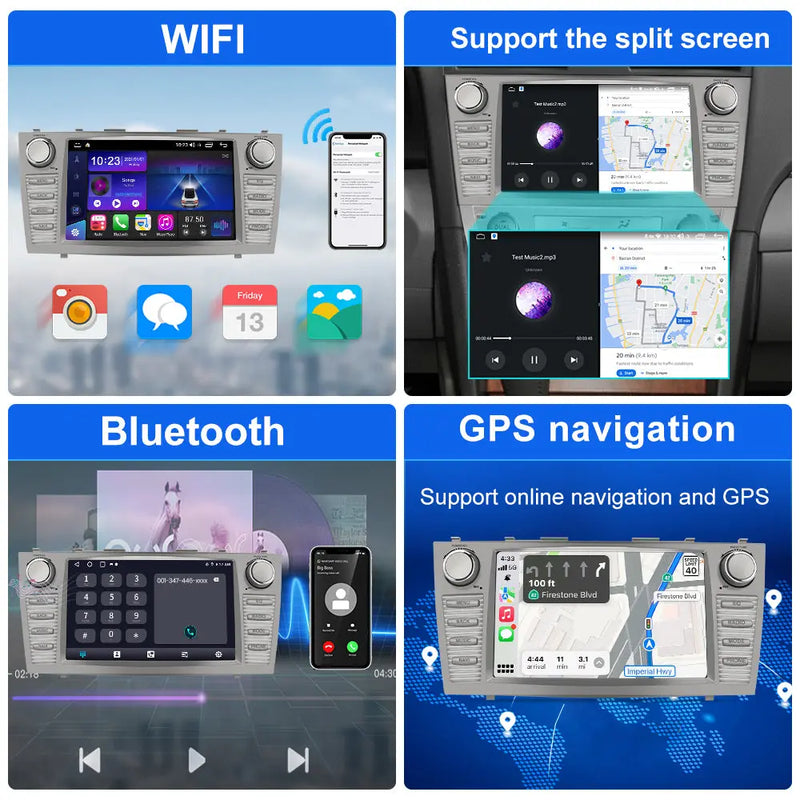 AWESAFE Android 15 Car Radio Stereo with Wireless CarPlay & Android Auto for Toyota Camry 2007-2011 AWESAFE
