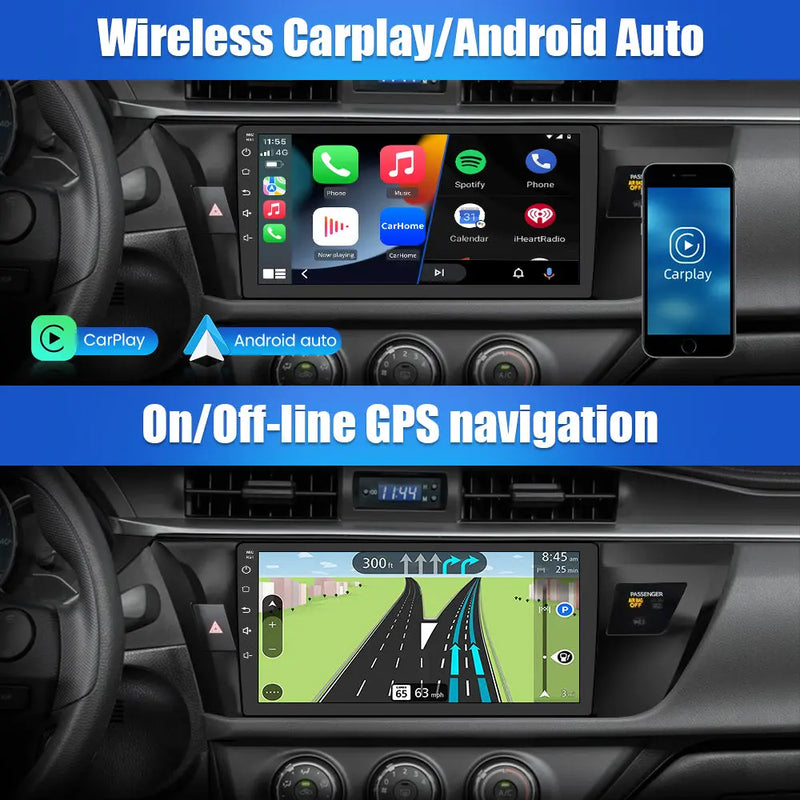 AWESAFE Android 13 Car Radio for Toyota Corolla 2014-2016 Built in Carplay/Android Auto,2G RAM 32G ROM with WiFi GPS Navigation Bluetooth Steering Wheel Control AWESAFE