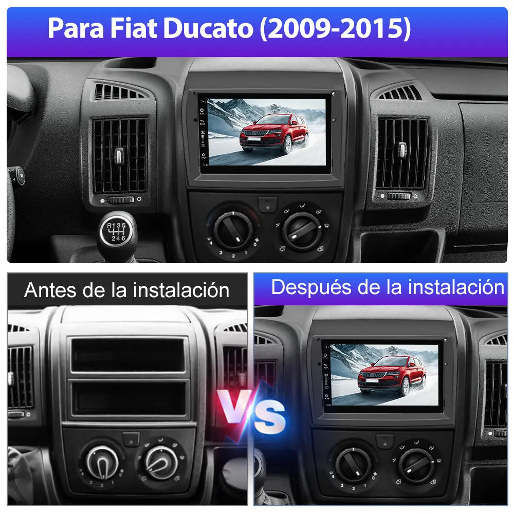 AWESAFE Android 13 Radio Coche 9 Pulgadas Pantalla táctil 8 núcleo para Fiat Ducato 2009-2015 WiFi Wired Android Car, Wireless carplay Bluetooth WiFi GPS RDS AM/FM AWESAFE