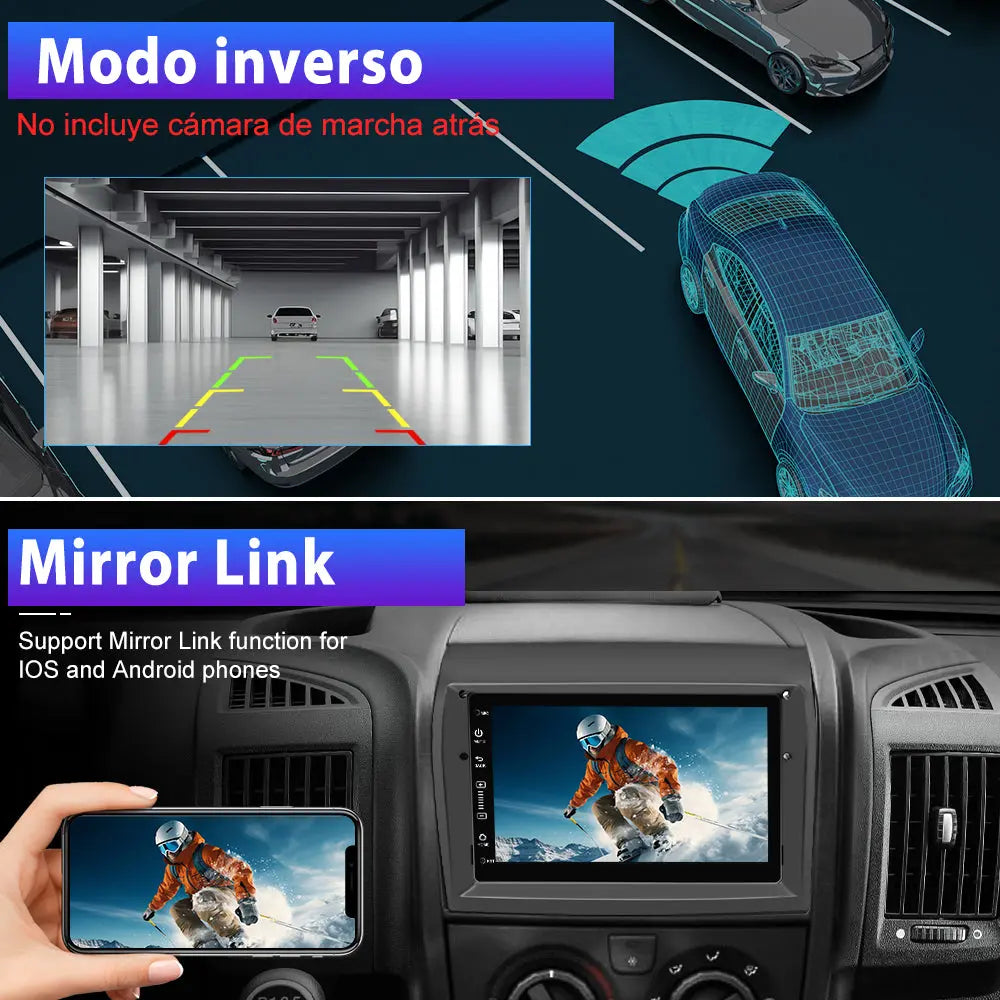 AWESAFE Android 13 Radio Coche 9 Pulgadas Pantalla táctil 8 núcleo para Fiat Ducato 2009-2015 WiFi Wired Android Car, Wireless carplay Bluetooth WiFi GPS RDS AM/FM AWESAFE