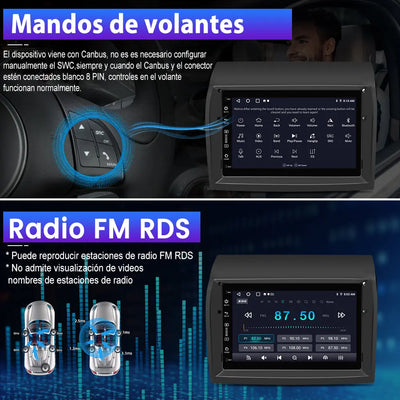 AWESAFE Android 13 Radio Coche 9 Pulgadas Pantalla táctil 8 núcleo para Fiat Ducato 2009-2015 WiFi Wired Android Car, Wireless carplay Bluetooth WiFi GPS RDS AM/FM AWESAFE