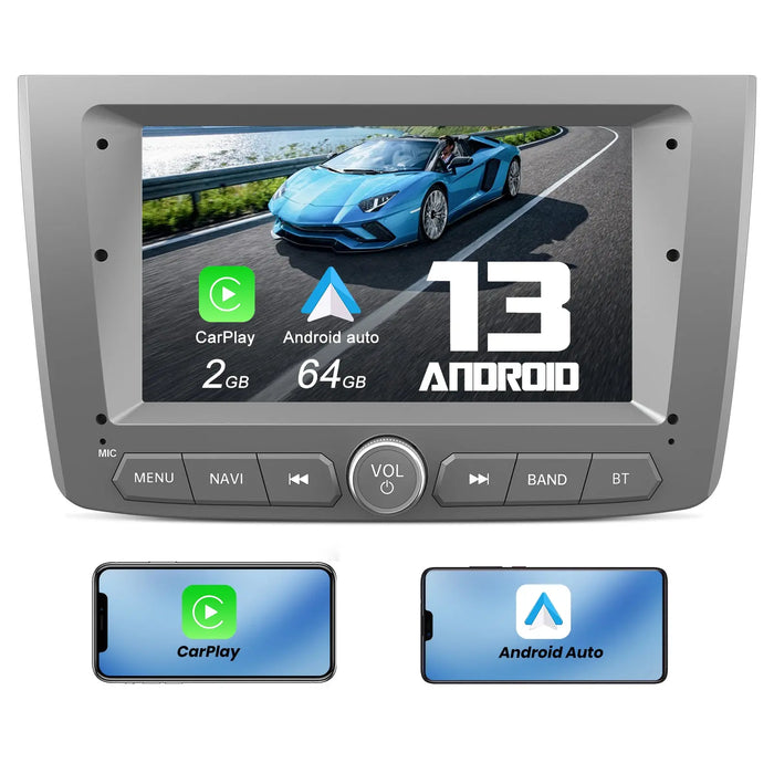 AWESAFE Android 13 Radio de Coche 7 Pulgadas 2GB+64GB con Bluetooth/FM/RDS/GPS, CarPlay y Android Auto Inalámbricos - Para Alfa Romeo Mito 2008-2019 AWESAFE