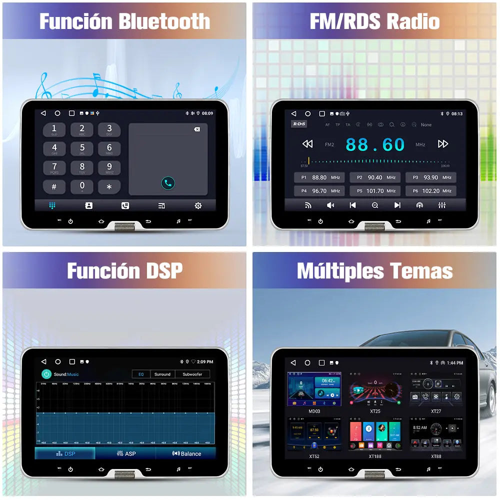 AWESAFE Android 13.0 [2GB+64GB] Radio Coche 1 DIN Universal con Pantalla Táctil Inclinable y Giratoria de 10.1 Pulgadas, Autoradio Admite CarPlay/Android Auto/MirrorLink/WiFi/GPS/Bluetooth/RDS/USB/FM AWESAFE