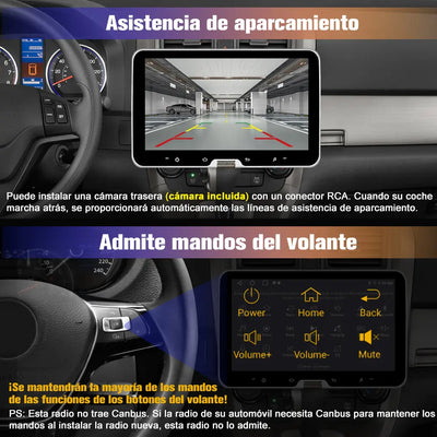 AWESAFE Android 13.0 [2GB+64GB] Radio Coche 1 DIN Universal con Pantalla Táctil Inclinable y Giratoria de 10.1 Pulgadas, Autoradio Admite CarPlay/Android Auto/MirrorLink/WiFi/GPS/Bluetooth/RDS/USB/FM AWESAFE