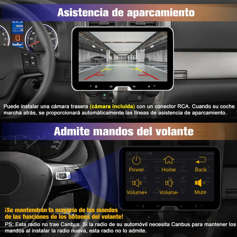 AWESAFE Android 13.0 [2GB+64GB] Radio Coche 1 DIN Universal con Pantalla Táctil Inclinable y Giratoria de 10.1 Pulgadas, Autoradio Admite CarPlay/Android Auto/MirrorLink/WiFi/GPS/Bluetooth/RDS/USB/FM AWESAFE