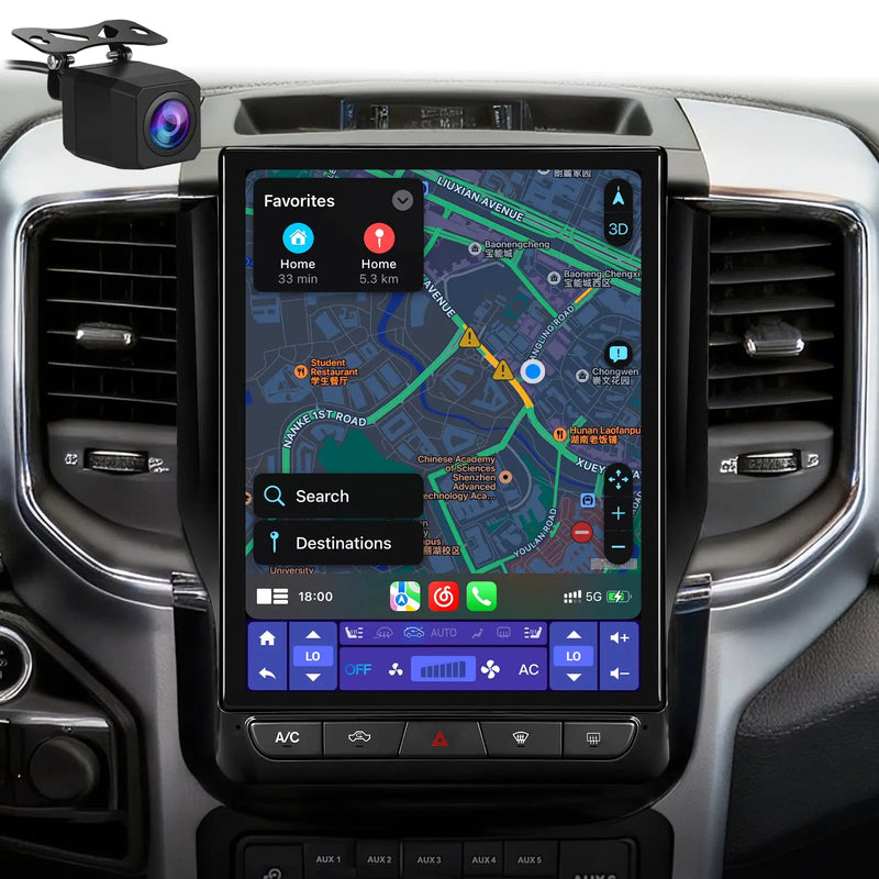 AWESAFE Android 15 12.1 Inch Car Radio Stereo for For Dodge RAM 2019-2023,Octa-Core 4GB RAM & 64GB ROM Headunit with Carpaly & Android Auto,Steering Wheel Control AWESAFE