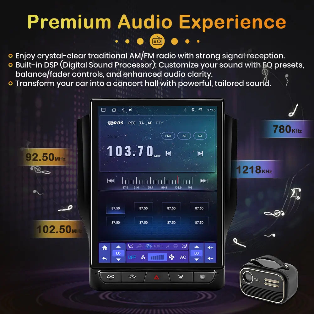 AWESAFE Android 15 12.1 Inch Car Radio Stereo for For Dodge RAM 2019-2023,Octa-Core 4GB RAM & 64GB ROM Headunit with Carpaly & Android Auto,Steering Wheel Control AWESAFE