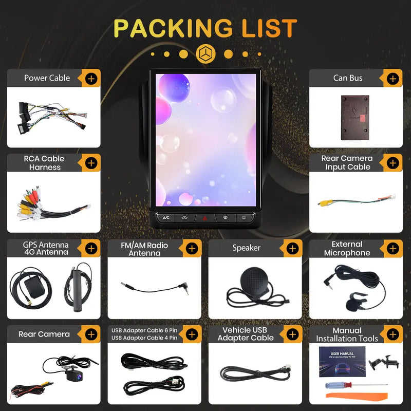 AWESAFE Android 15 12.1 Inch Car Radio Stereo for For Dodge RAM 2019-2023,Octa-Core 4GB RAM & 64GB ROM Headunit with Carpaly & Android Auto,Steering Wheel Control AWESAFE