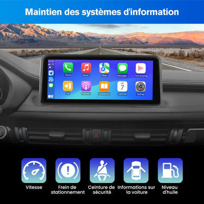 AWESAFE Android 15 2 Din Bluetooth Stéréo Radio 10.25 Pouces Écran Multimédia pour BMW X5 F15 X6 F16 2014-2017 avec GPS Navi Carplay WiFi Bluetooth Commande Au Volant -2G+8G AWESAFE