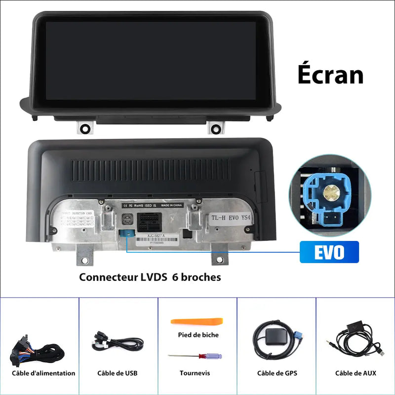 AWESAFE Android 15 2 Din Bluetooth Stéréo Radio 10.25 Pouces Écran Multimédia pour BMW X5 F15 X6 F16 2014-2017 avec GPS Navi Carplay WiFi Bluetooth Commande Au Volant -2G+8G AWESAFE