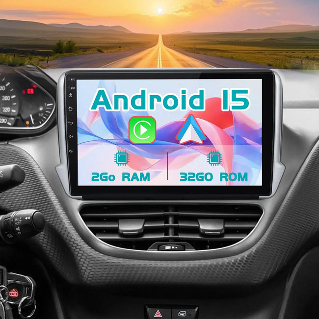 AWESAFE Android 15 Car Radio Para Peugeot 208/2008 desde 2015 · Wireless CarPlay · Android Auto · Steering Wheel Control AWESAFE