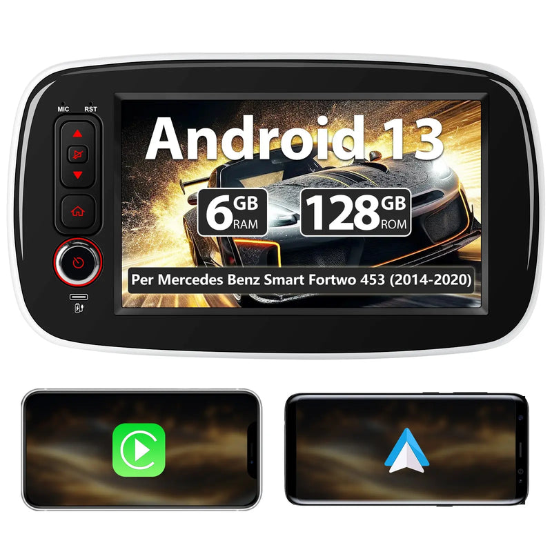 AWESAFE Android 15 [6GB +128GB] Autoradio CarPlay Android Auto per Mercedes Smart 453 Fortwo 2014-2020, 8 Pollici Car Radio con BT GPS FM RDS (Applicabile solo ai veicoli con touchscreen originale) AWESAFE