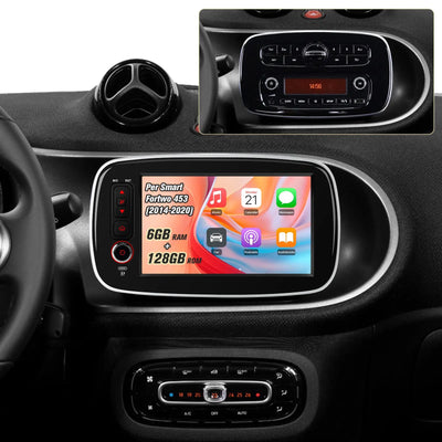 AWESAFE Android 15 [6GB +128GB] Autoradio CarPlay Android Auto per Mercedes Smart 453 Fortwo 2014-2020, 8 Pollici Car Radio con BT GPS FM RDS (Applicabile solo ai veicoli con touchscreen originale) AWESAFE