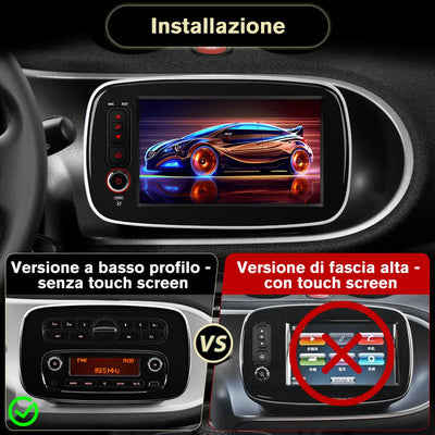 AWESAFE Android 15 [6GB +128GB] Autoradio CarPlay Android Auto per Mercedes Smart 453 Fortwo 2014-2020, 8 Pollici Car Radio con BT GPS FM RDS (Applicabile solo ai veicoli con touchscreen originale) AWESAFE
