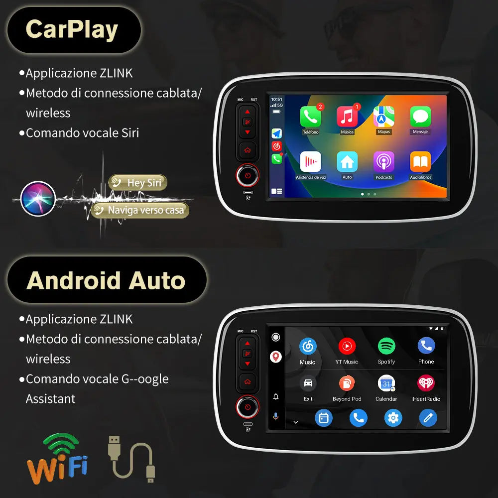 AWESAFE Android 15 [6GB +128GB] Autoradio CarPlay Android Auto per Mercedes Smart 453 Fortwo 2014-2020, 8 Pollici Car Radio con BT GPS FM RDS (Applicabile solo ai veicoli con touchscreen originale) AWESAFE
