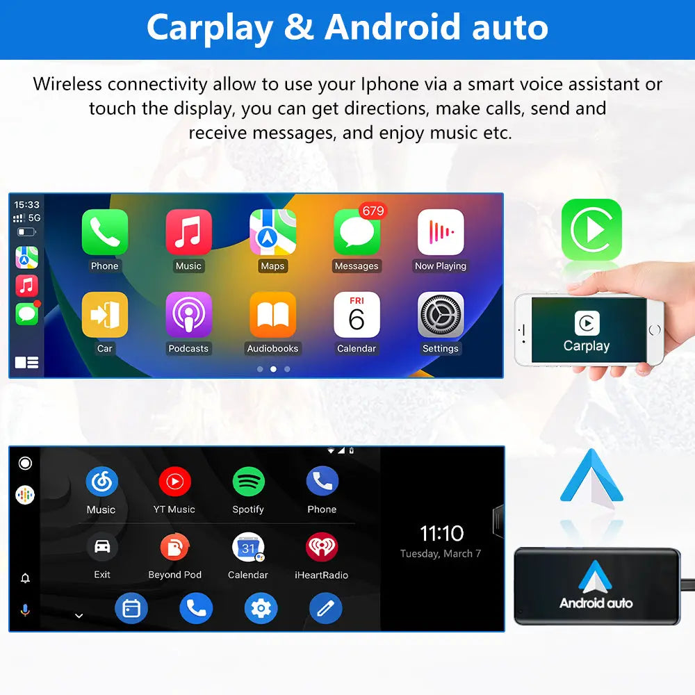 AWESAFE Android Autoradio 10,25 pouces 4+64 Go avec Bluetooth, GPS, Android Auto & CarPlay sans fil - pour Mercedes Classe E W212 (2011-2012 NTG 4.5) AWESAFE