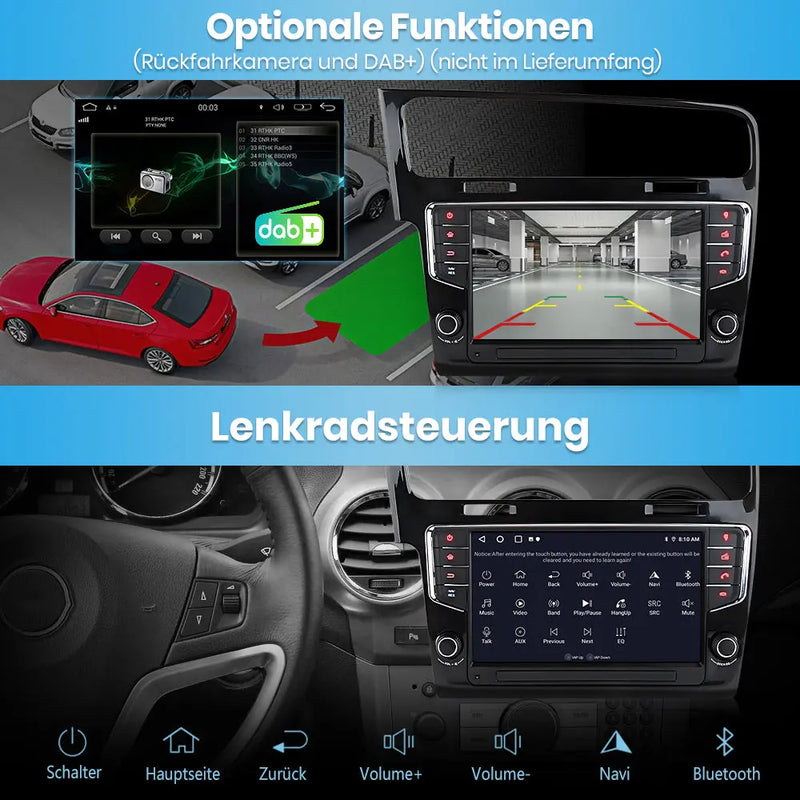 AWESAFE Android Autoradio für VW Golf 7 / VII (2013-2017) 2GB+32GB with 9 Zoll Touchscreen, CarPlay, Android Auto, FM Radio, Bluetooth, WLAN, Navigtion, Lenkradsteuerung AWESAFE