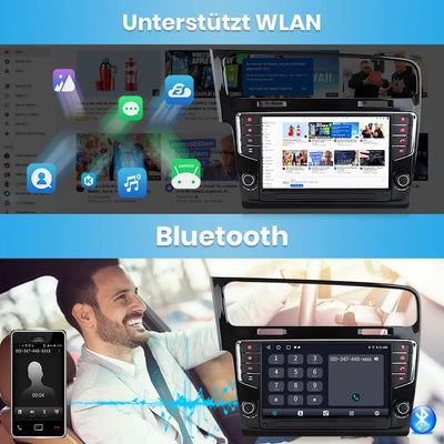 AWESAFE Android Autoradio für VW Golf 7 / VII (2013-2017) 2GB+32GB with 9 Zoll Touchscreen, CarPlay, Android Auto, FM Radio, Bluetooth, WLAN, Navigtion, Lenkradsteuerung AWESAFE