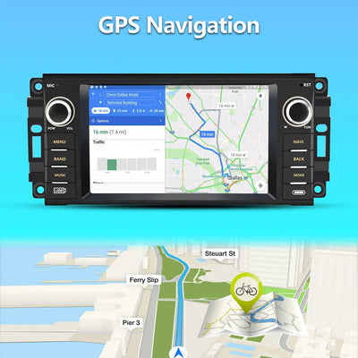 AWESAFE Android Car Radio Stereo with CarPlay GPS SWC FM Radio for Jeep Wrangler Unlimited Chrys 2005-2018 AWESAFE