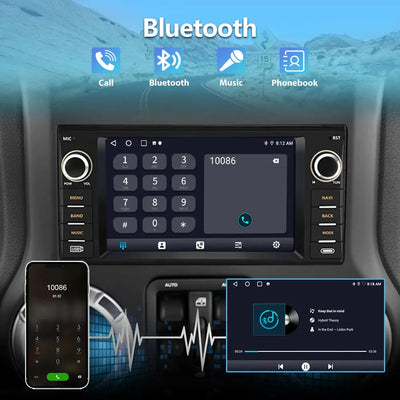 AWESAFE Android Car Radio Stereo with CarPlay GPS SWC FM Radio for Jeep Wrangler Unlimited Chrys 2005-2018 AWESAFE