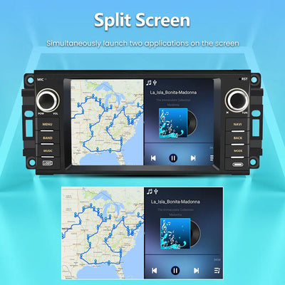 AWESAFE Android Car Radio Stereo with CarPlay GPS SWC FM Radio for Jeep Wrangler Unlimited Chrys 2005-2018 AWESAFE