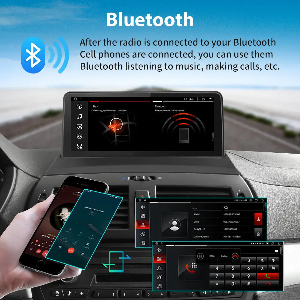 AWESAFE Android Car Stereo Compatible with BMW X3 E83 2004 2005 2006 2007 2008 2009 2010 2011 2012 Radio Replacement, 10.25' Screen Wireless Apple CarPlay Android Auto Bluetooth WiFi GPS, 4+64GB AWESAFE