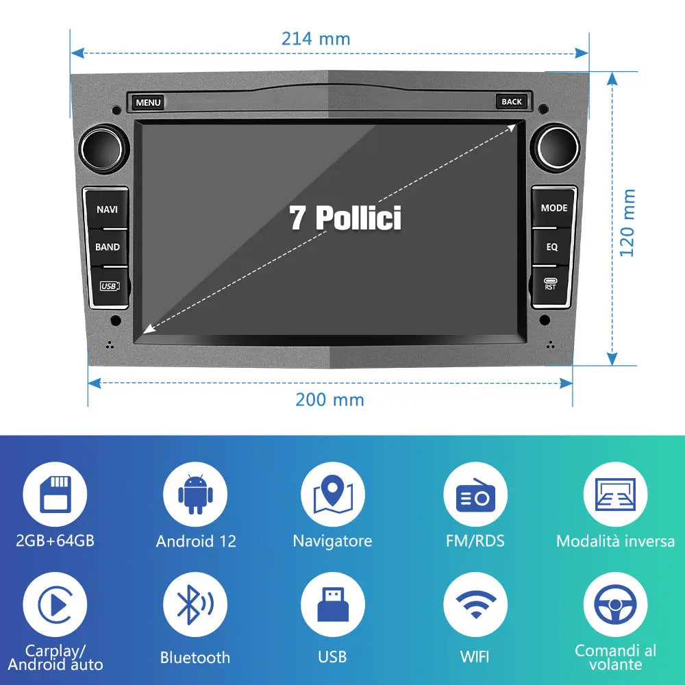 AWESAFE Android Car Stereo Para Opel Upgrade Radio con Pantalla táctil con Carplay inalámbrico Android Auto, Soporte Bluetooth WiFi Navegación GPS AWESAFE