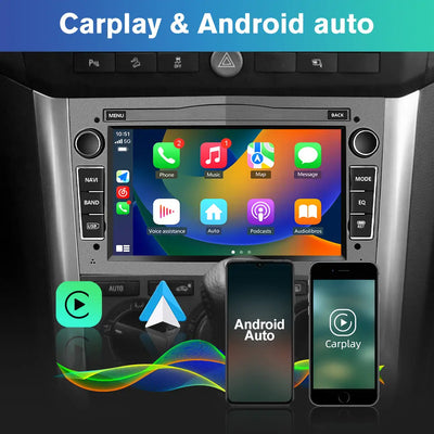 AWESAFE Android Car Stereo Para Opel Upgrade Radio con Pantalla táctil con Carplay inalámbrico Android Auto, Soporte Bluetooth WiFi Navegación GPS AWESAFE