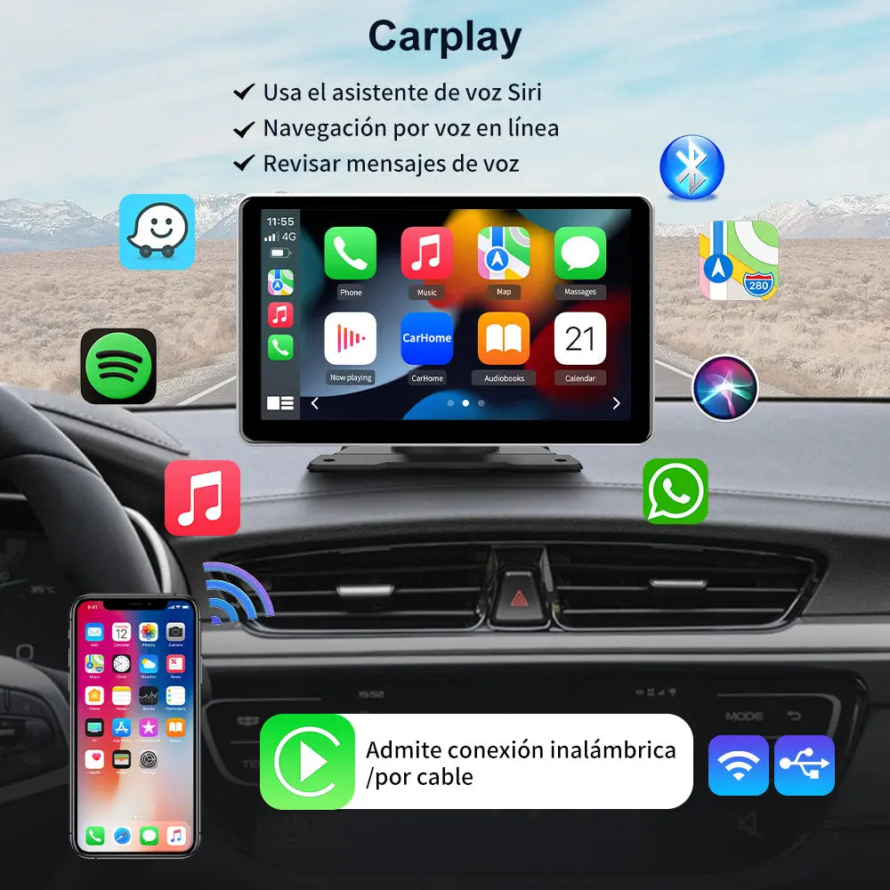 AWESAFE Android Car Stereo Para Renault  Sistema Actualización de Radio de Pantalla Táctil con Carplay Inalámbrico Android Auto, Soporte Bluetooth WiFi Navegación GPS AWESAFE