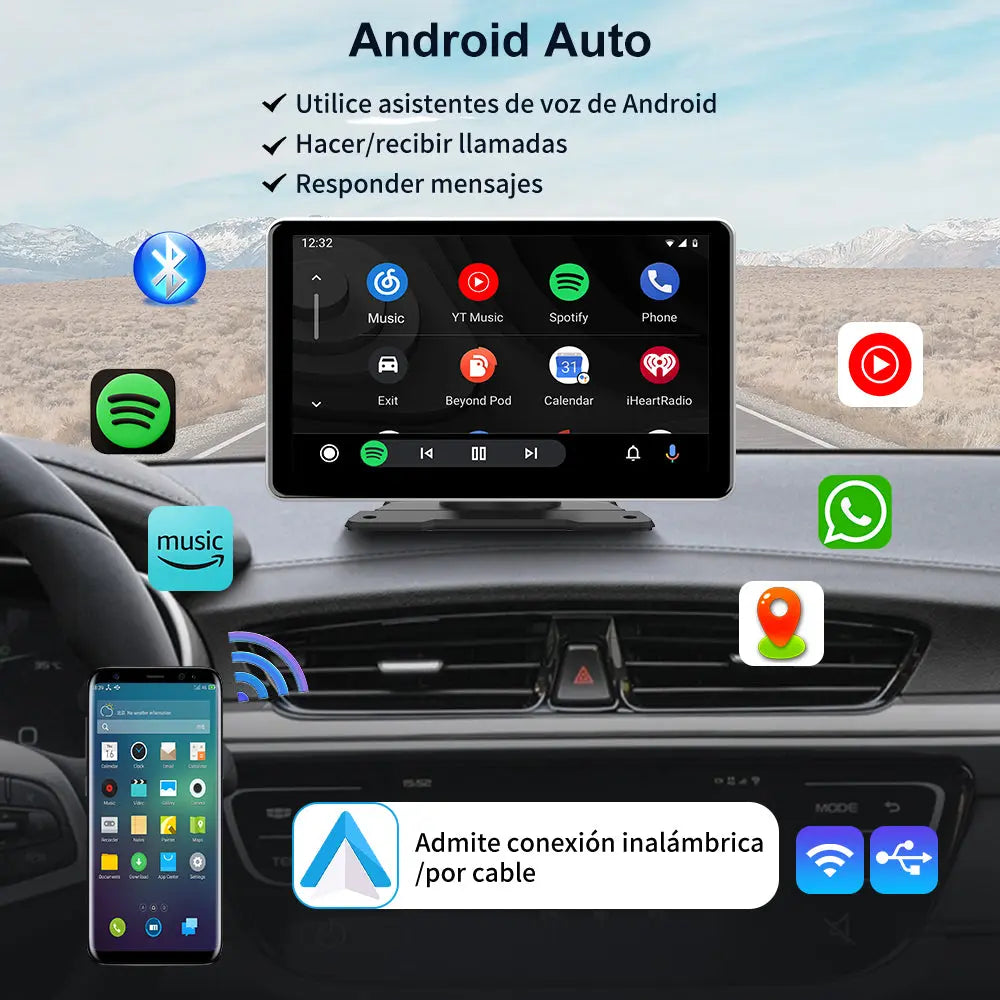 AWESAFE Android Car Stereo Para Renault  Sistema Actualización de Radio de Pantalla Táctil con Carplay Inalámbrico Android Auto, Soporte Bluetooth WiFi Navegación GPS AWESAFE