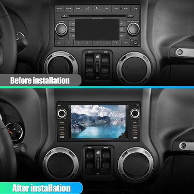 AWESAFE Android Car Stereo for Jeep Wrangler Radio Chrysler Dodge with Wireless Carplay, 7 Inch Touch Screen for Jeep Car Radio with WiFi GPS Navigation FM Radio + Backup Camera AWESAFE