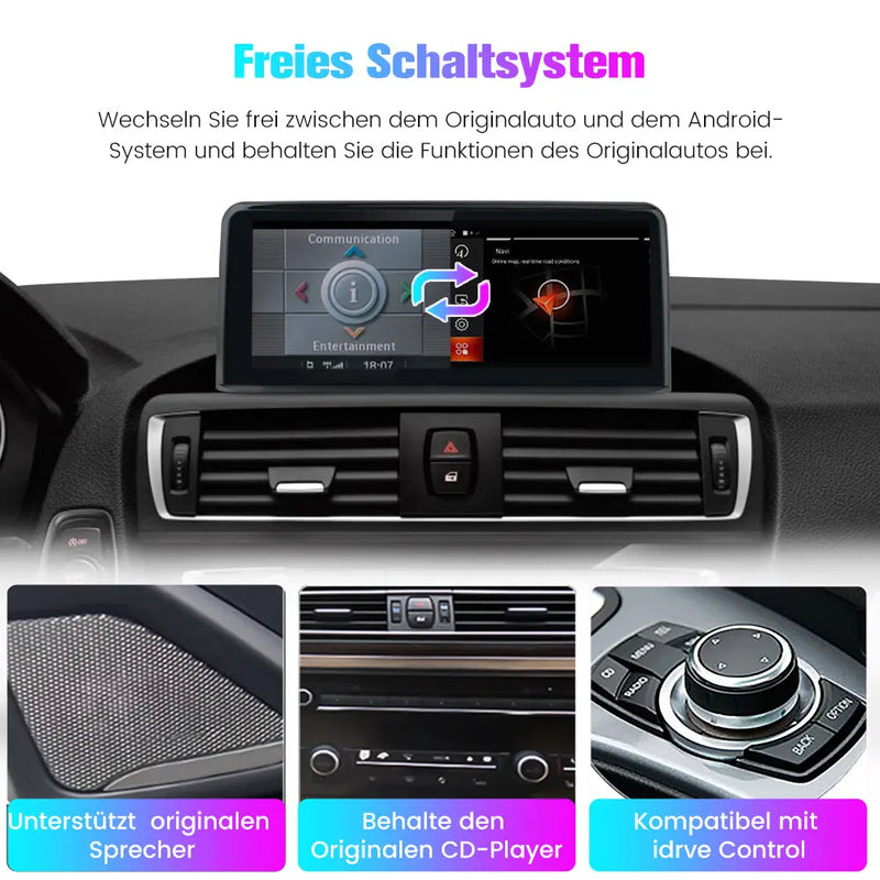 AWESAFE Android Radio für BMW 1 Serie F20 F21 3 Serie F30 F31 F34 4 Serie F32 F33 F36 NBT System Android 12 8core 4+64 GB mit GPS Navigation und iDrive System CarPlay Android Auto AWESAFE