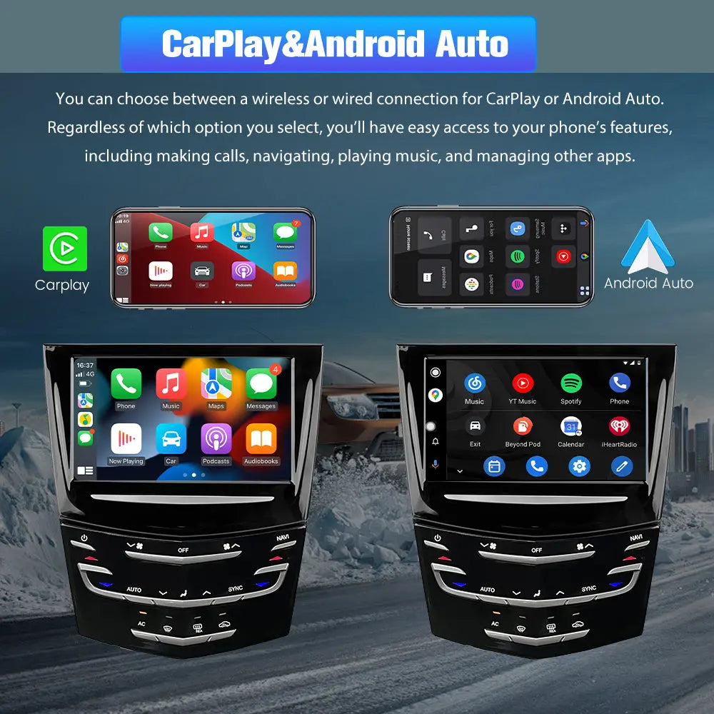 AWESAFE Android System Radio Replacement Compatible with 2013-2020 Cadillac Escalade ATS CTS SRX XTS ELR Replace 23243166 20867045, T-Style Multimedia Player Head Unit Navigation-4GB RAM 64GB ROM AWESAFE